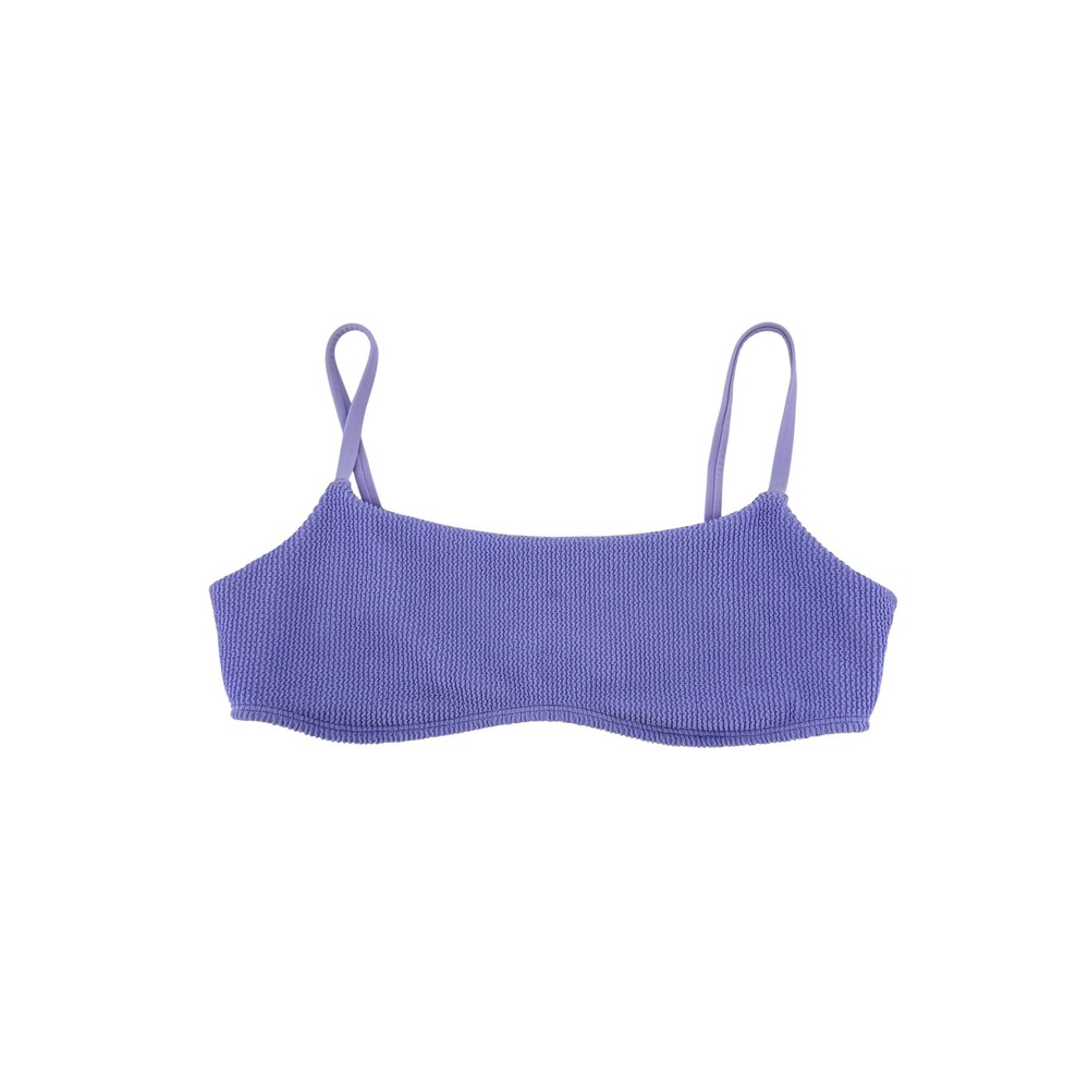 Hollister Bikini Top Womens Large Purple Textured Smocked Bralette‎ Swim